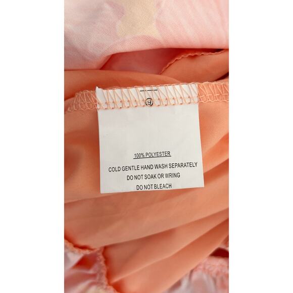 Selfie Leslie Arlowe Tied Shoulder Floral Tiered Midi Dress Orange Women Size 12 - Picture 13 of 14